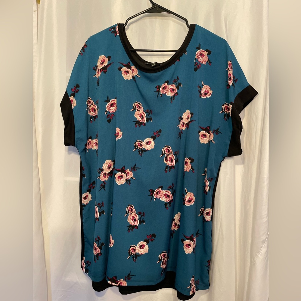 Lane Bryant Blue Floral Blouse